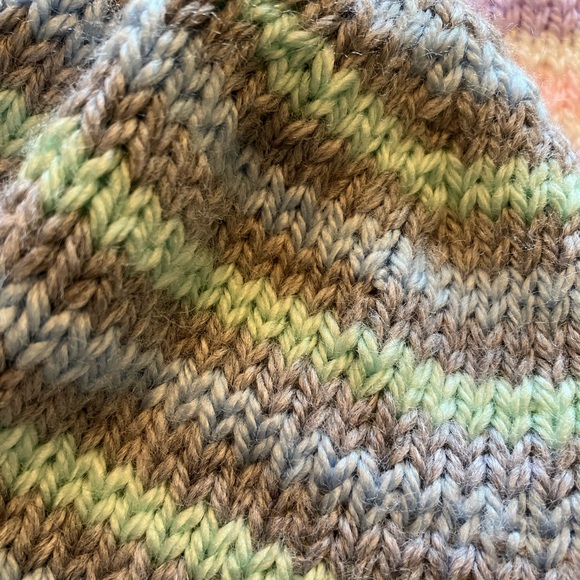 Hand knitted infant striped hats - Picture 6 of 8